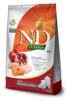 N&amp;D Pumpkin Kip, Pompoen &amp; Granaatappel Puppy Medi/Maxi 12kg