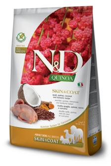 Farmina Quinoa skin&amp;coat kwartel, quinoa,kokosnoot&amp;kurkuma Adult 2,5kg.